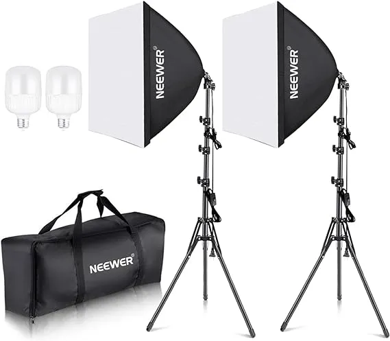 Neewer 700W Professional Photography 24x24 inches/60x60 Centimeters Softbox with E27 Socket Light Lighting Kit