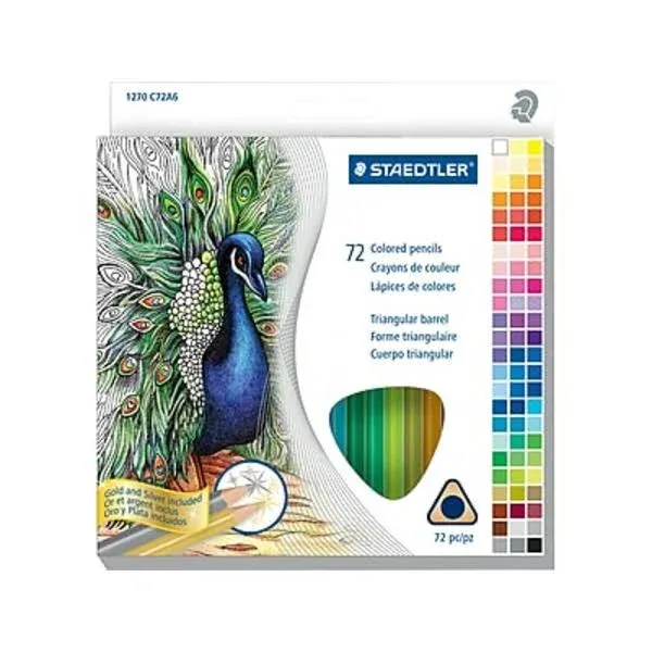 Staedtler Triangular Colored Pencils, Assorted Colors, Set of 72