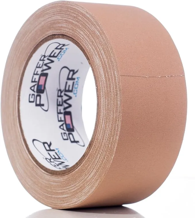 Gaffer Power Real Professional Grade Gaffer Tape, Made in The USA, Heavy Duty Gaffers Tape, Non-Reflective, Multipurpose. (2 Inches x 30 Yards, Tan)