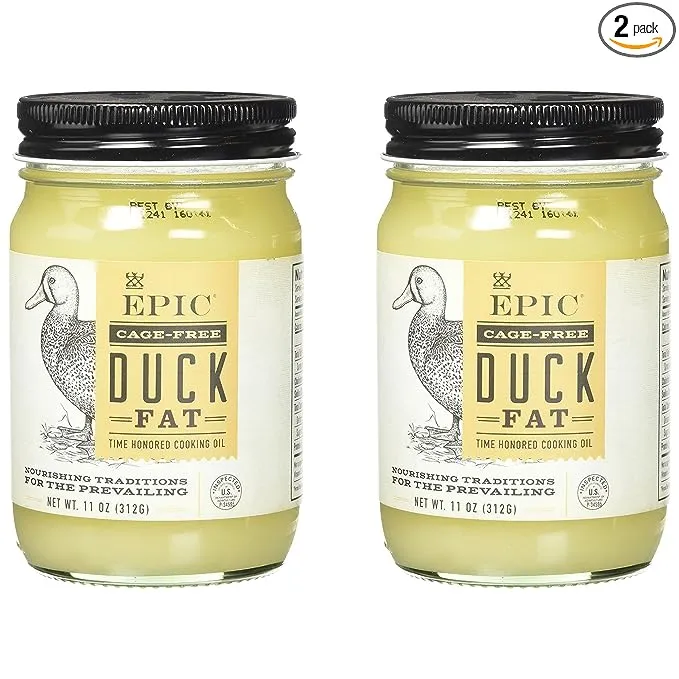 EPIC Duck Fat, Keto Consumer Friendly, Whole30, 11oz jar (Pack of 2)