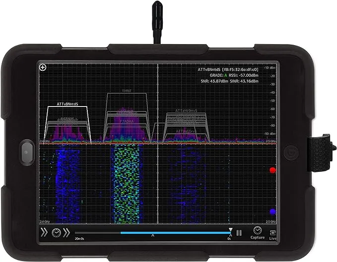 Oscium WiPry 2500x Wi-Fi Spectrum Analyzer Dual-Band 2.4 & 5 GHz Monitoring, Portable & User-Friendly, for Network Diagnostics & Optimization