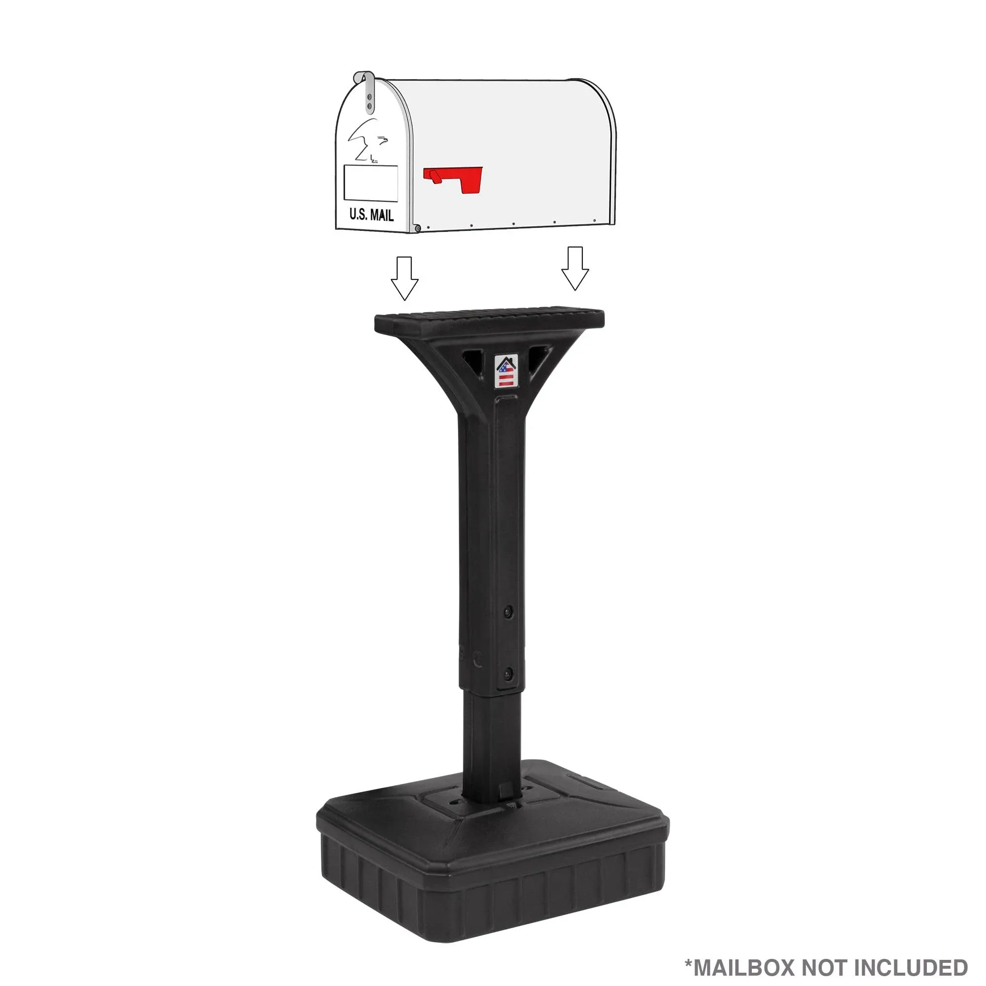 American Home Dig-Free Universal Mailbox Post for Standard Mailboxes - No Digging Needed Mailbox Post - Black