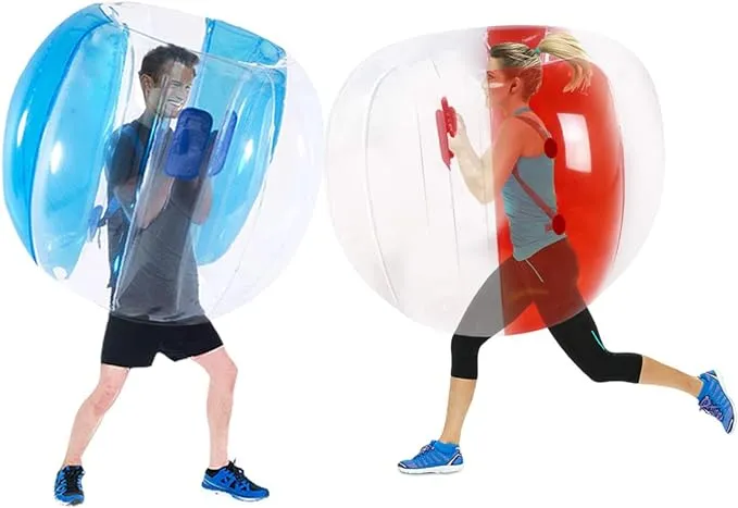 2 Pack Inflatable Bumper Balls for Adults (4ft/1.2m)Giant Sumo Balls Body Bumpers Balls Buddy Zorb Ball Outdoor Toys Backyard Games for Kids Yard Human Bubble Ball Hamster Ball(Red+Blue, 48inch)