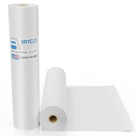 Bryco Goods Unwaxed Butcher Paper for Sublimation Blanks Products - 18 Inch x 175 Feet Roll - Food Grade Wrapping for All Meat Varieties - Uncoated Sublimation Parchment Paper and Made in USA