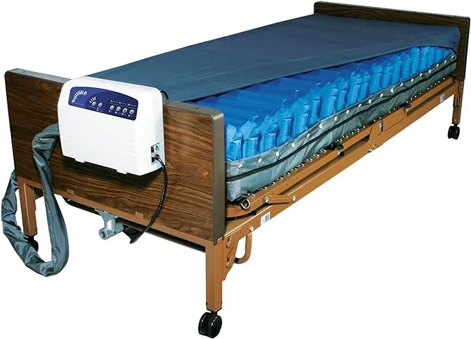 Drive Medical 14029 Med-Aire Low Air Loss Mattress Replacement System with Alternating Pressure, Blue