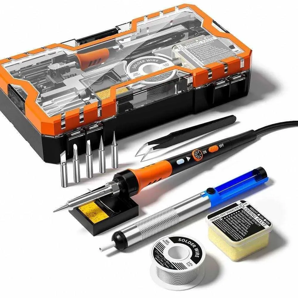 Meakest Soldering Iron Premium Kit 60W Soldering Gun with Ceramic Heater 12-in-1 ...