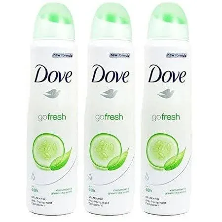 Dove Body Spray Anti-Perspirant/Anit-Transpirant, Pack of 3X250ml/8.5oz, Cucumber & Green Tea