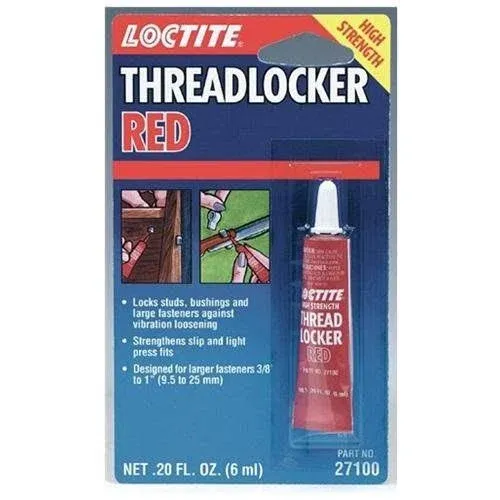 Loctite Threadlocker, Red - 0.20 fl oz tube