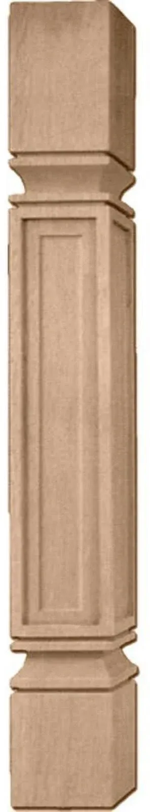 Ekena Millwork COL05X05X35KEMA Kent Raised Panel Cabinet Column (Top Block: 6", Bottom Block: 7"), 5"W x 5"D x 35 1/2"H, Maple