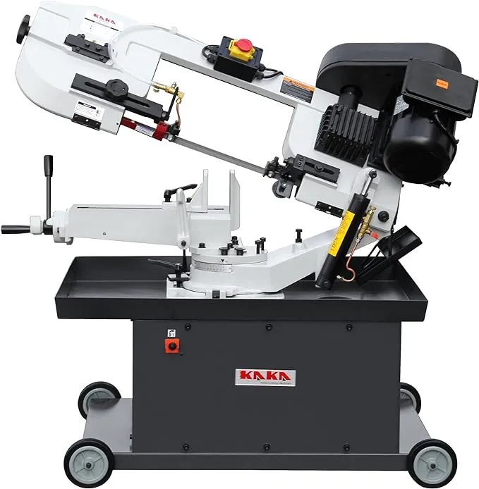 KAKA INDUSTRIAL BS-712R, 7&quot;x12&quot; Metal Band Saw, the bow can be swiveled between 45° and 90°Solid Design, Metal Cutting Band Saw, High Precision Metal