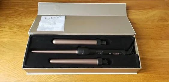 GEM 3 in 1 CURL Designer Professional Ceramic Curler Styling Iron, GEMwith 3 Ceramic Barrels