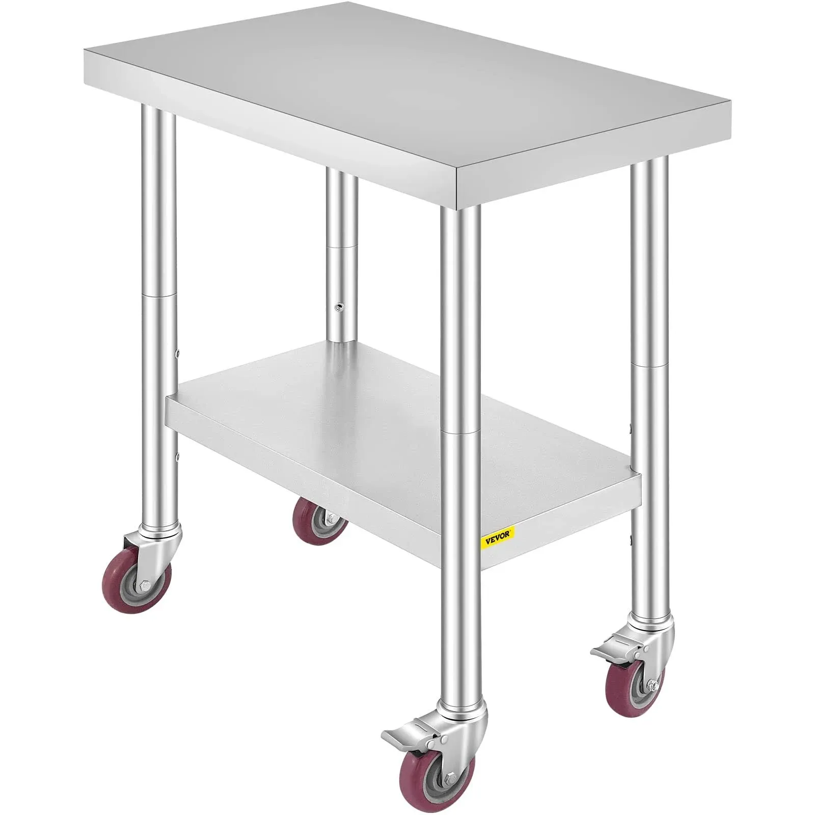 brand 30X18X34 Inch Stainless Steel Work Table 3-Stage Adjustable Shelf Wi