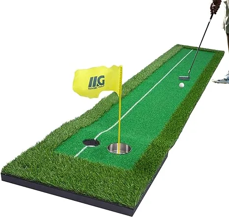 Golf Putting Green,10FT True Roll Golf Putting Mat Wrinke-Free Golf Games Green with Realistic Turf for Indoor/Outdoor,Golf Practice Training Aid, Golf Accessories Golf Gift for Men