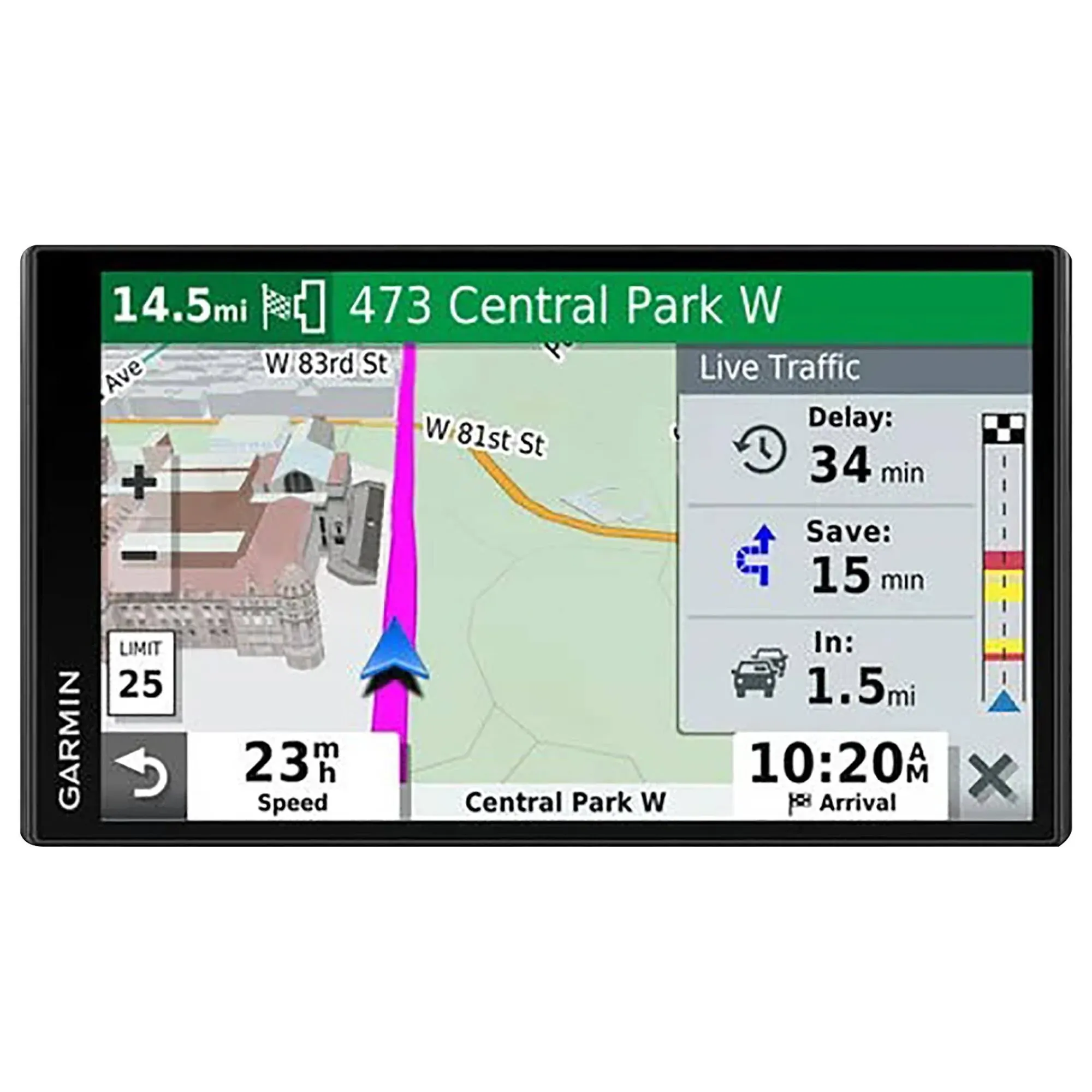 Garmin - DriveSmart 65 & Traffic - 6.95" GPS with Built-In Bluetooth - Black