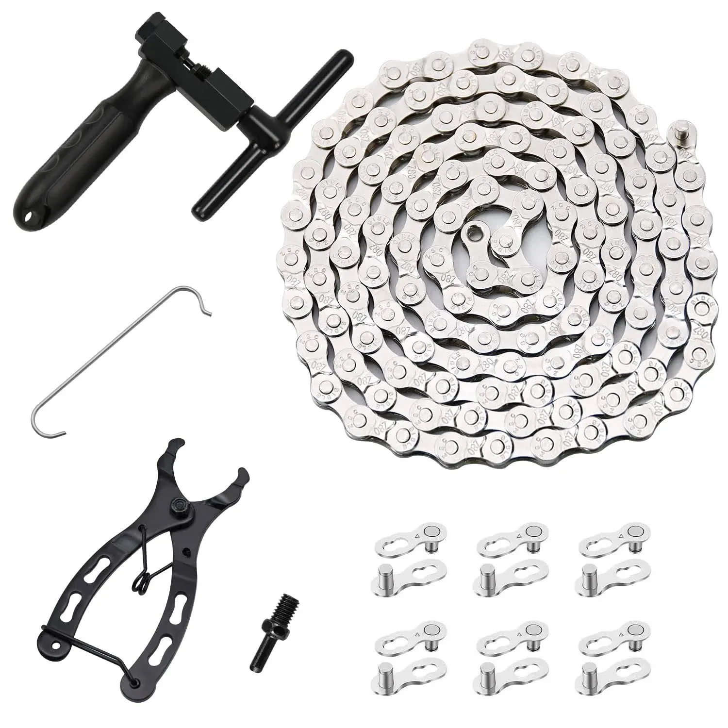 Bike Chain Kit, Single/6/7/8/9/10/11/12 Speed Multi-function Bike Mechanic Repair ...