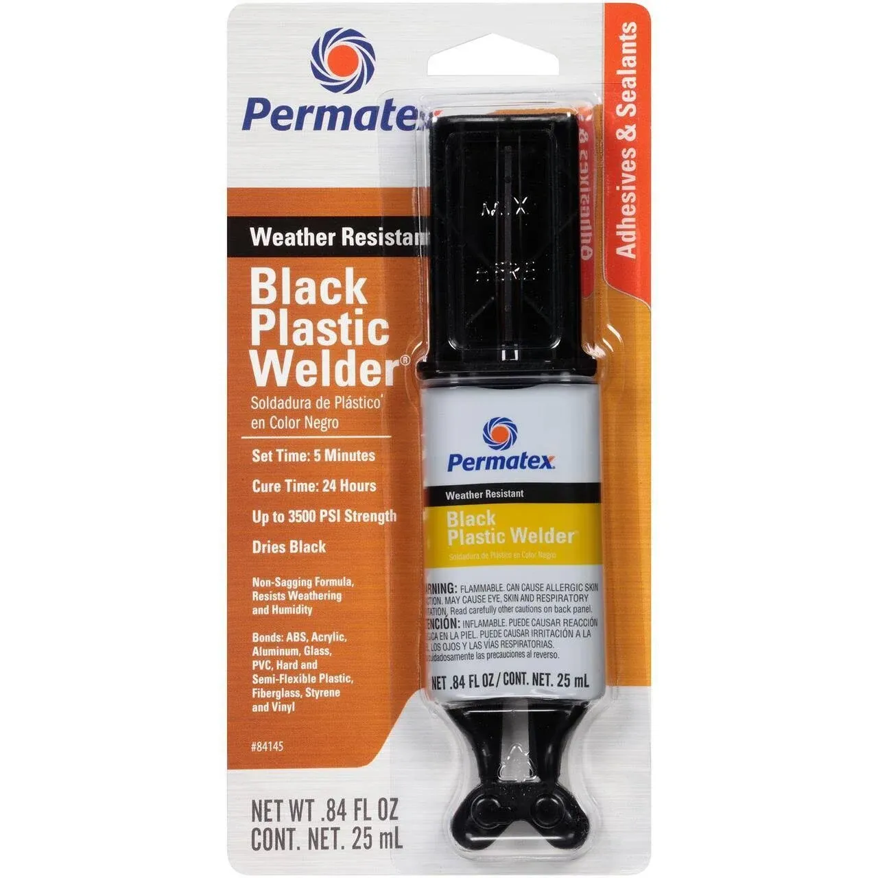 Permatex PermaPoxy Black Plastic Weld Structural Adhesive 0.84 fl oz (84145)