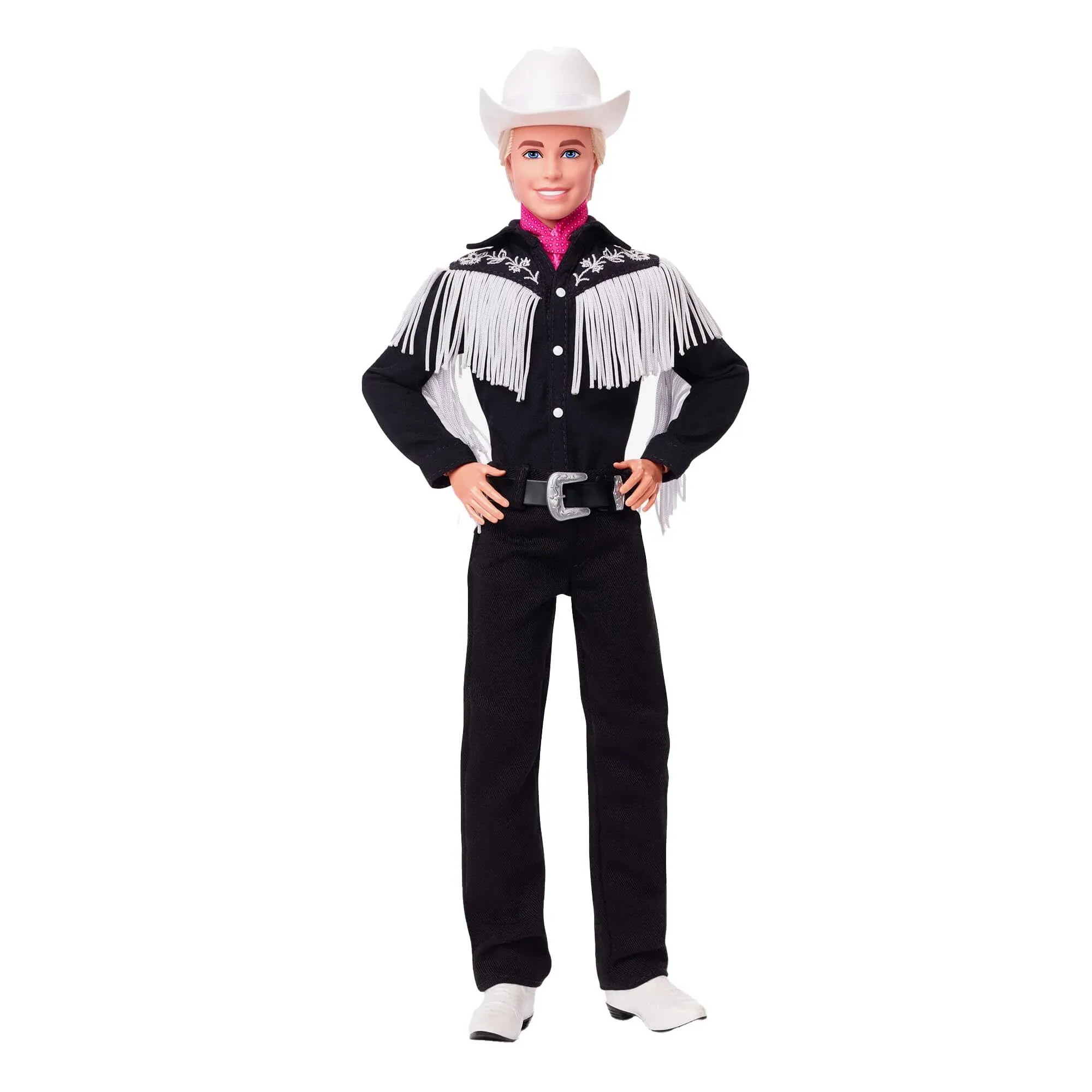 Barbie The Movie Collectible Ken Doll Wearing Black and White Western Outfit