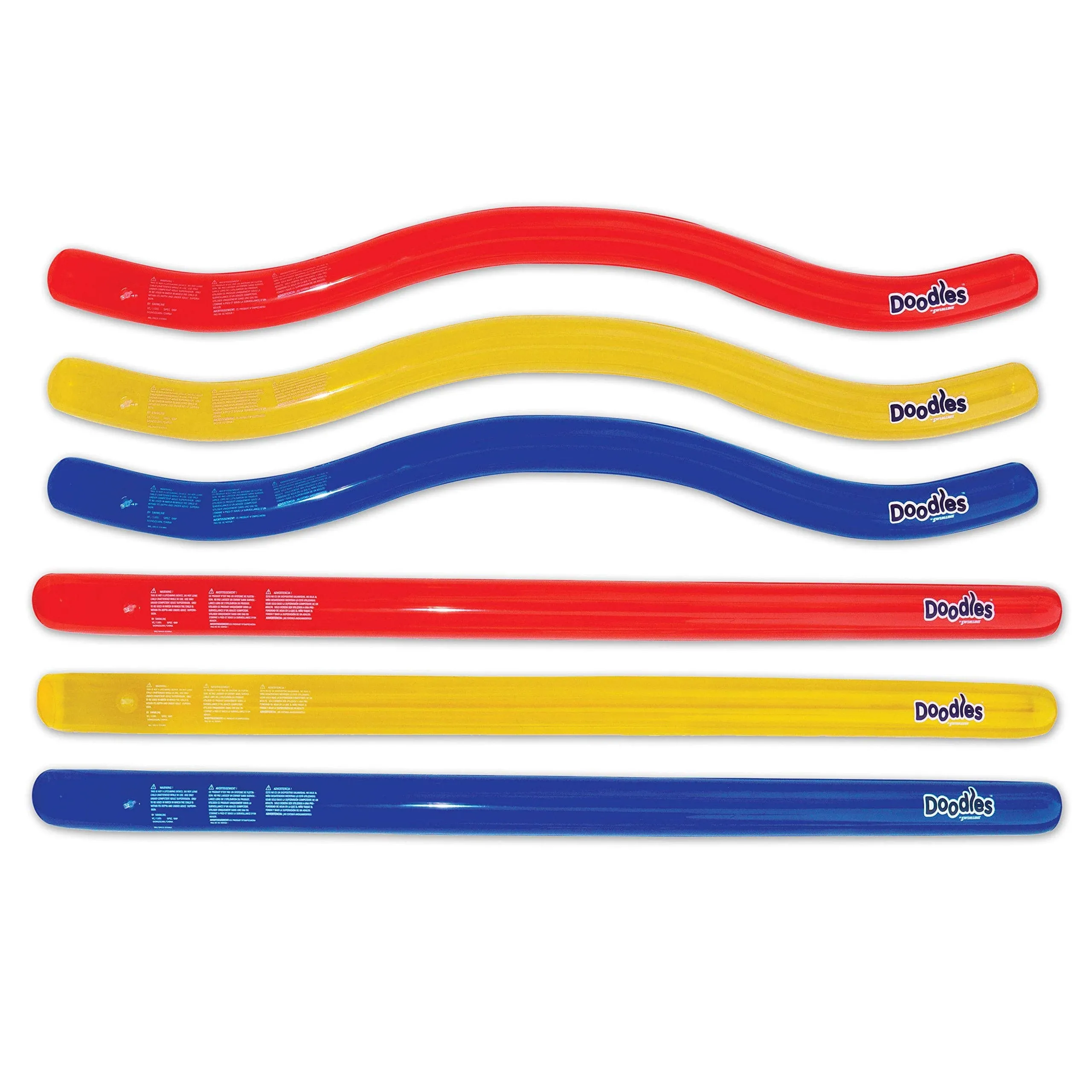 Swimline 72" Inflatable Pool Noodles 6 Pack - Assorted Colors 