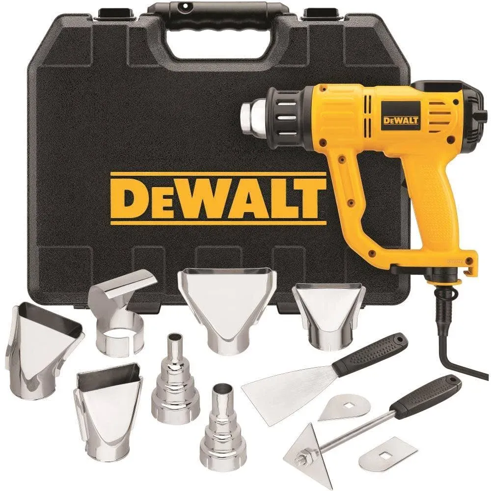 DEWALT Heat Gun with LCD Display & Hard Case/Accessory Kit (D26960K), Yellow