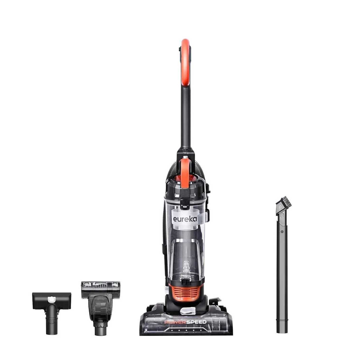 Eureka PowerSpeed Lightweight Powerful Upright Vacuum Cleaner for Carpet and Hard Floor, Turbo Spotlight with Pet Tool, Orange