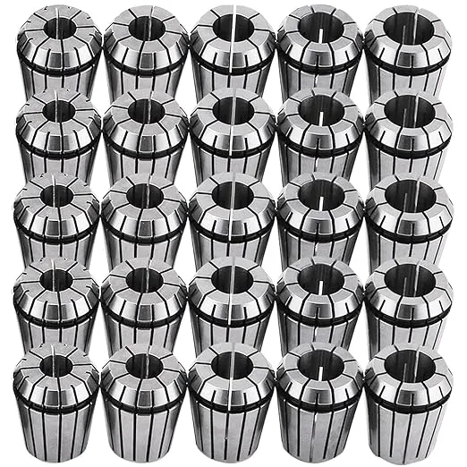 VEVOR 25 pcs ER32 Spring Collet Set 0.0006"/15 μm TIR Lathe Chuck Tool with 25 Labeled Storage Boxesfor CNC Engraving Machine Milling Lathe Tool Drill Press