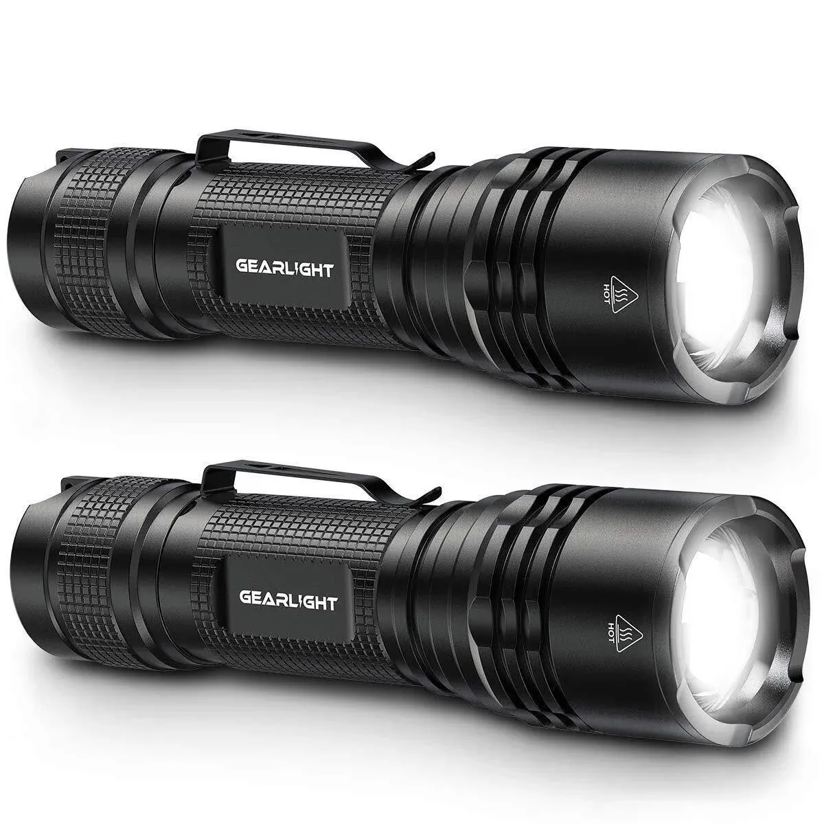 GearLight Tac LED Tactical Flashlight 2 Pack