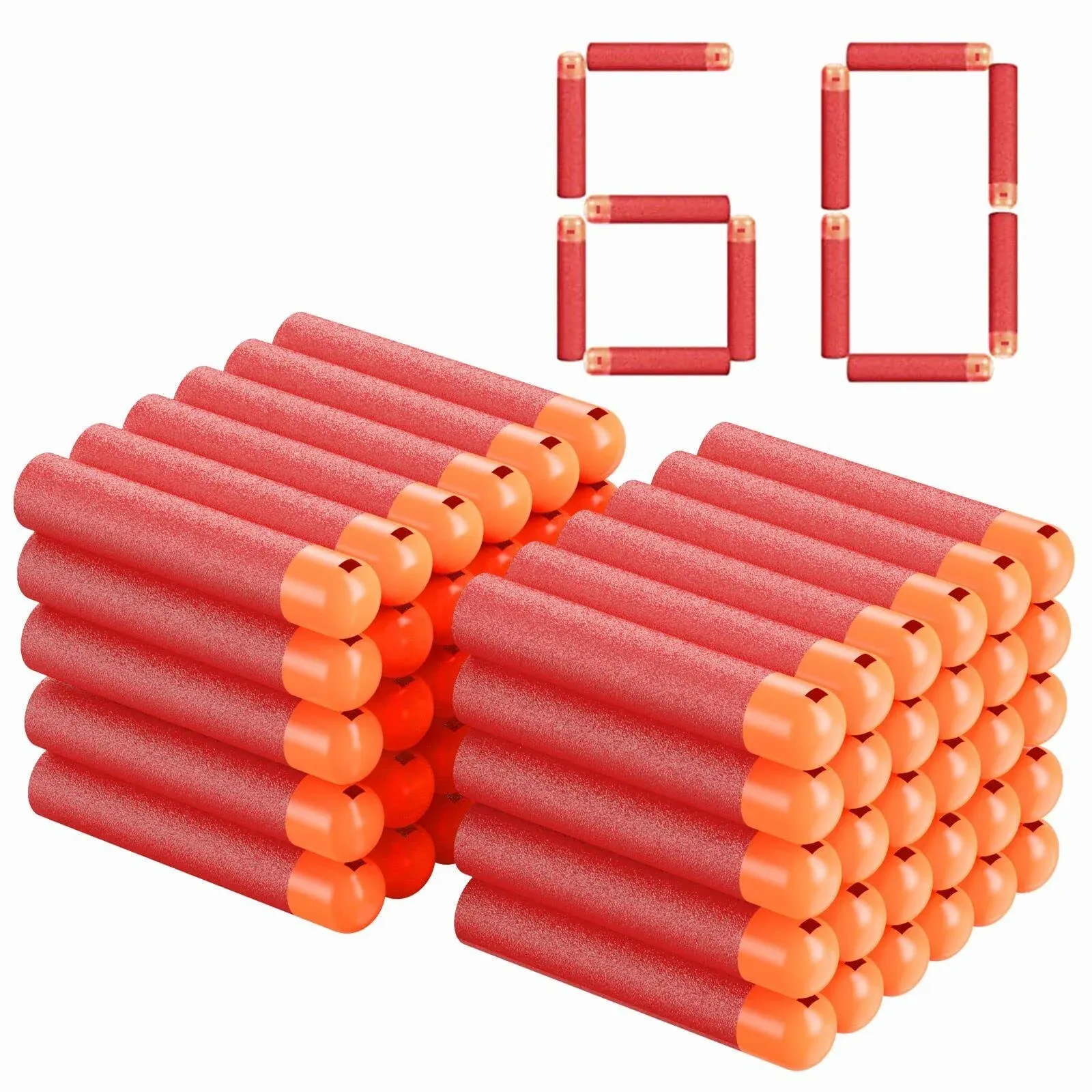 Mega Darts Refill Pack 60 Pcs Compatible Mega Bullets for Nerf N-Strike Mega Series Blasters