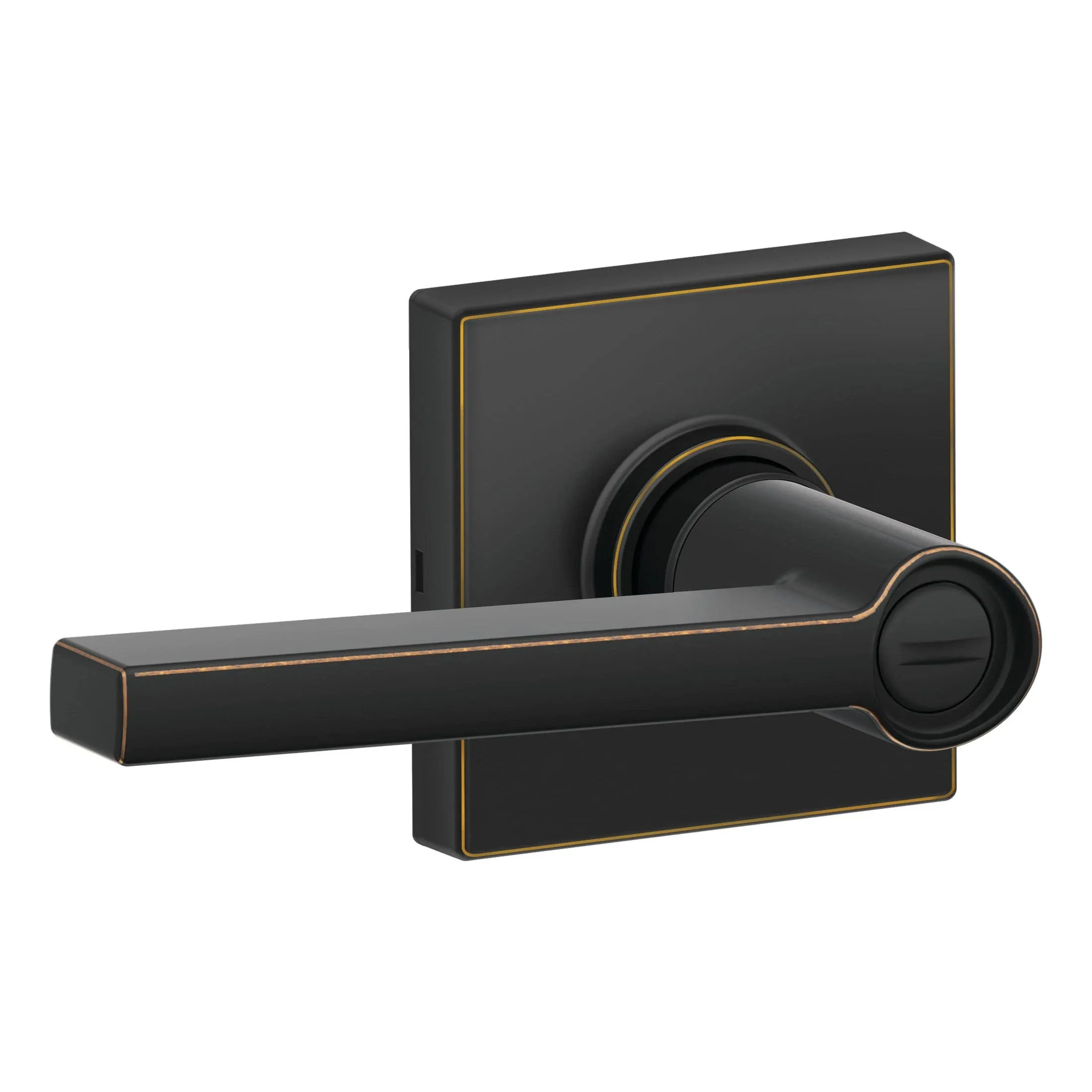 Dexter by Schlage Solstice-Collins Aged Bronze Universal Interior Bed/Bath Privacy Door Handle