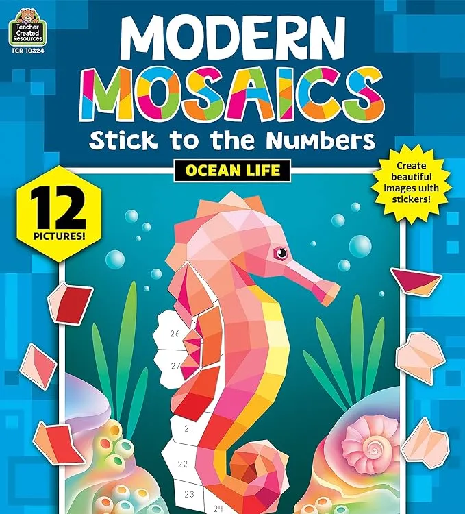 Teacher Created Resources Ocean Life Modern Mosaics Stick to The Numbers