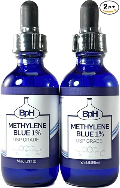 Biopharm Methylene Blue 1% Usp Grade 2×50 mL Twin Pack Glass