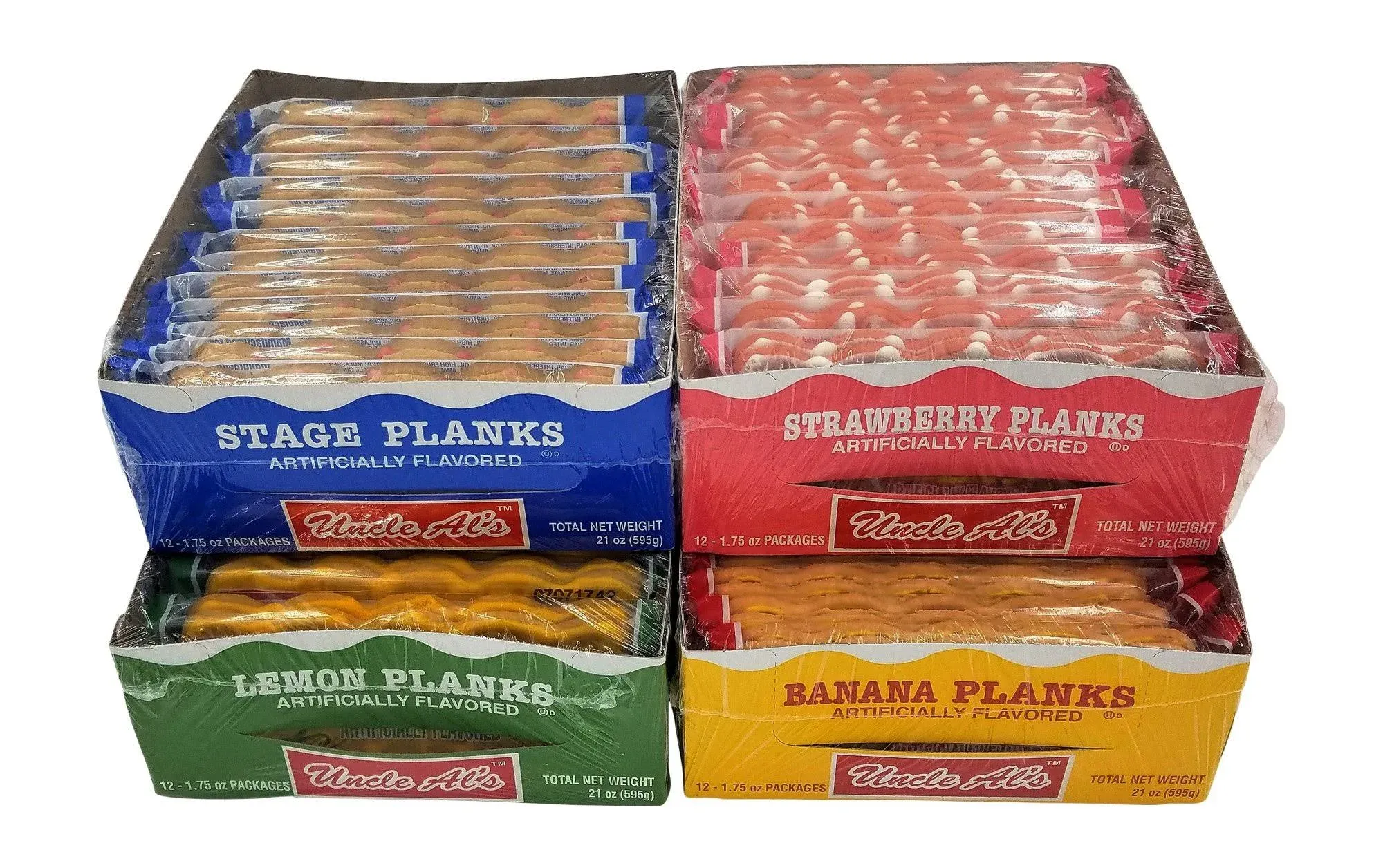 Uncle Als Stage Planks Bulk Variety Pack Original Banana Lemon and Strawberry