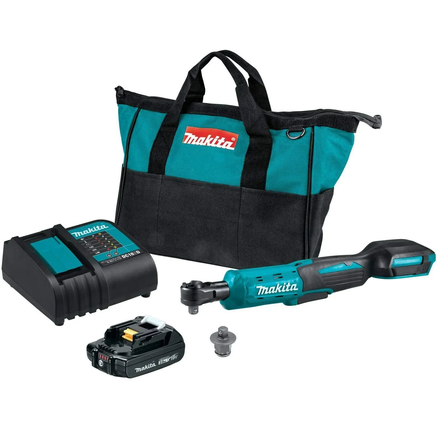 Makita XRW01SR1 18V LXT® Lithium-Ion Cordless 3/8" / 1/4" Sq. Drive Ratchet Kit (2.0Ah)