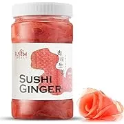 Fusion Select Sushi Ginger - Natural Sliced Gari, Pickled Ginger for Sushi - No MSG, Non-GMO - Spicy, Sour, Sweet & Salty Taste Notes - Side Dish For Sashimi, Sushi Ingredients - 12oz (Pink, 1Pk)