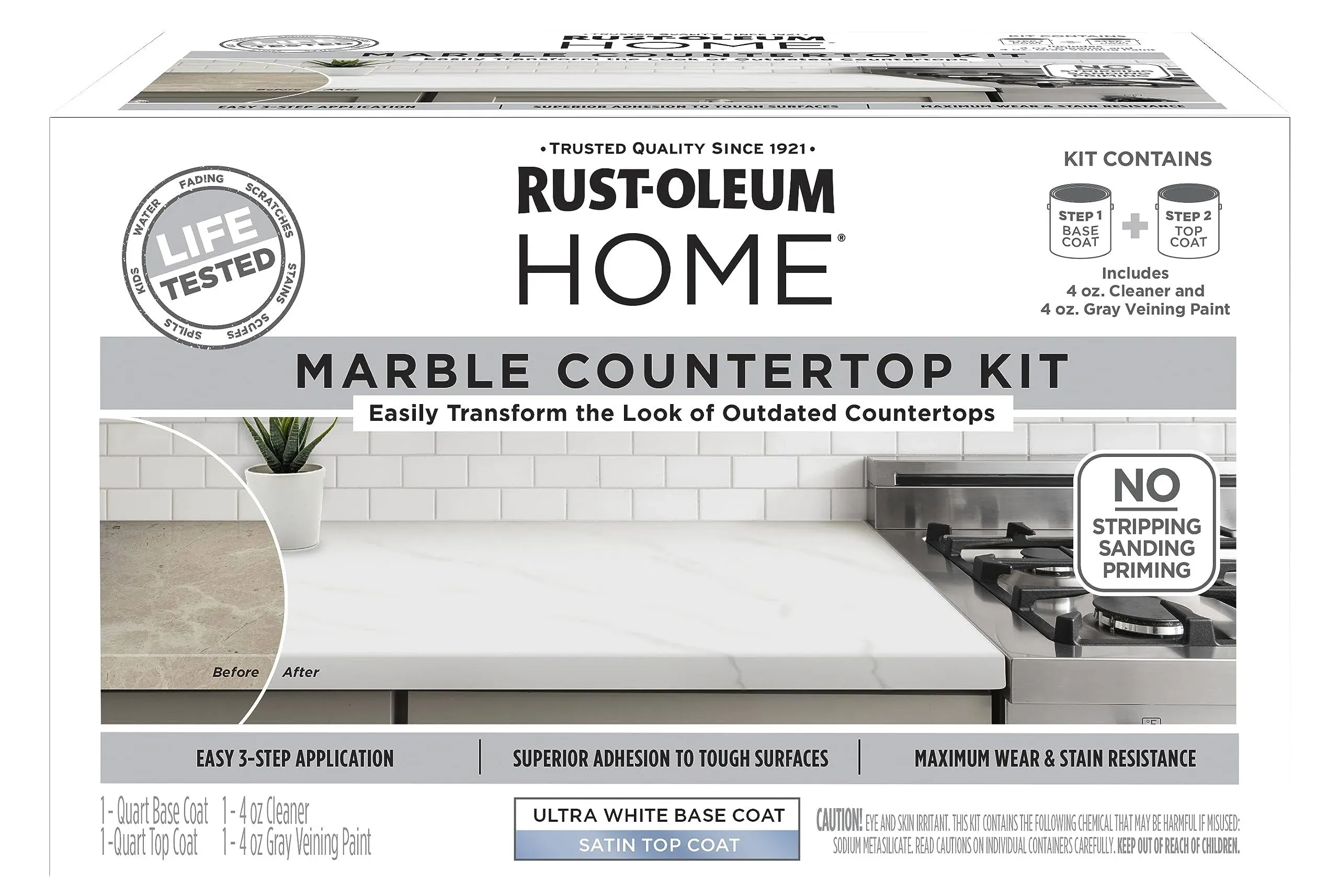 Rust-Oleum 384964 Home Marble Countertop Coating Kit, White