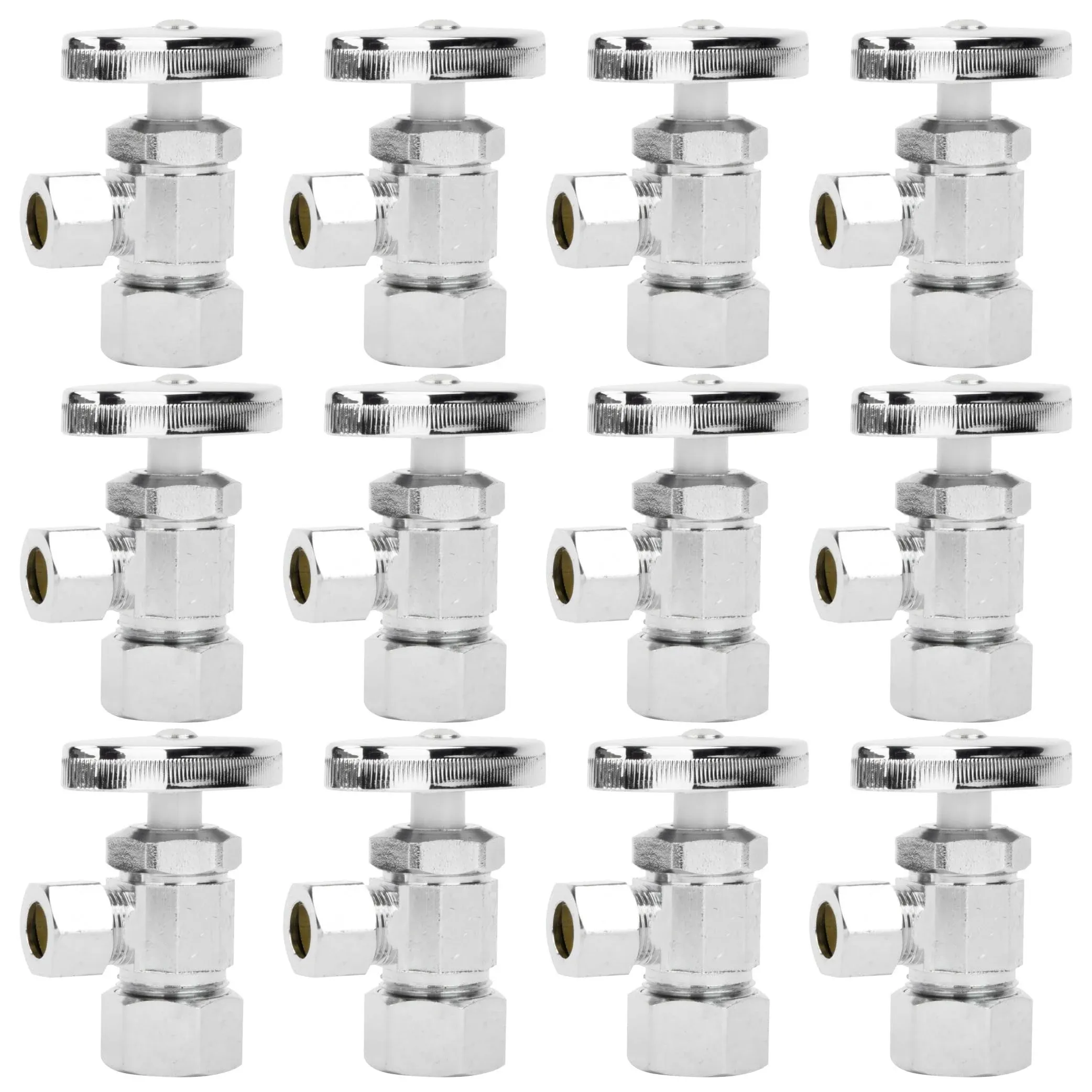 Homewerks Worldwide 1/2 in. Nominal Compression Inlet x 3/8 in. O.D. Compression Outlet Multi-Turn Angle Valve, Chrome 638 5202