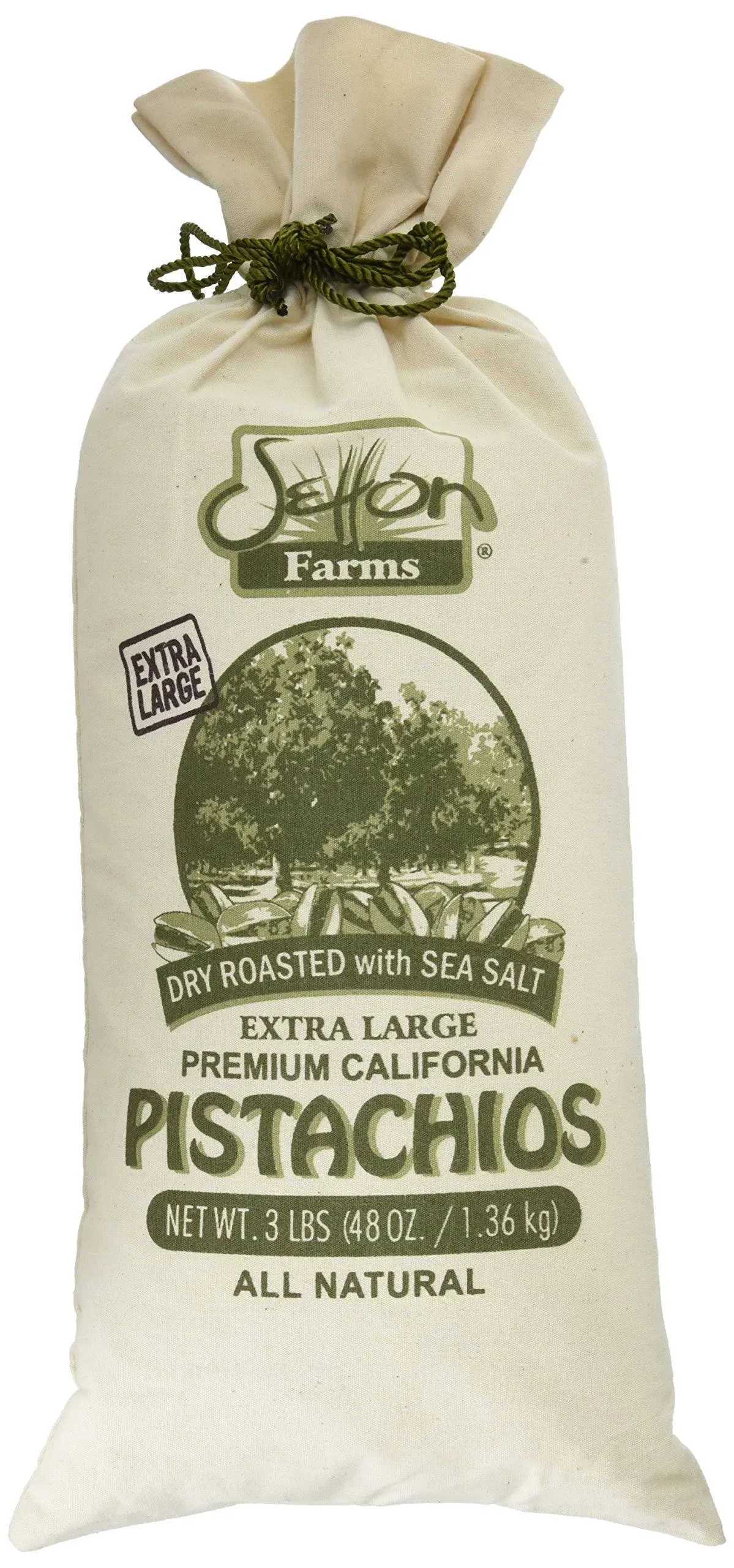 Setton Farms Extra Large Pistachios in Burlap Bag, Dry Roasted with Sea Salt, 48 ...