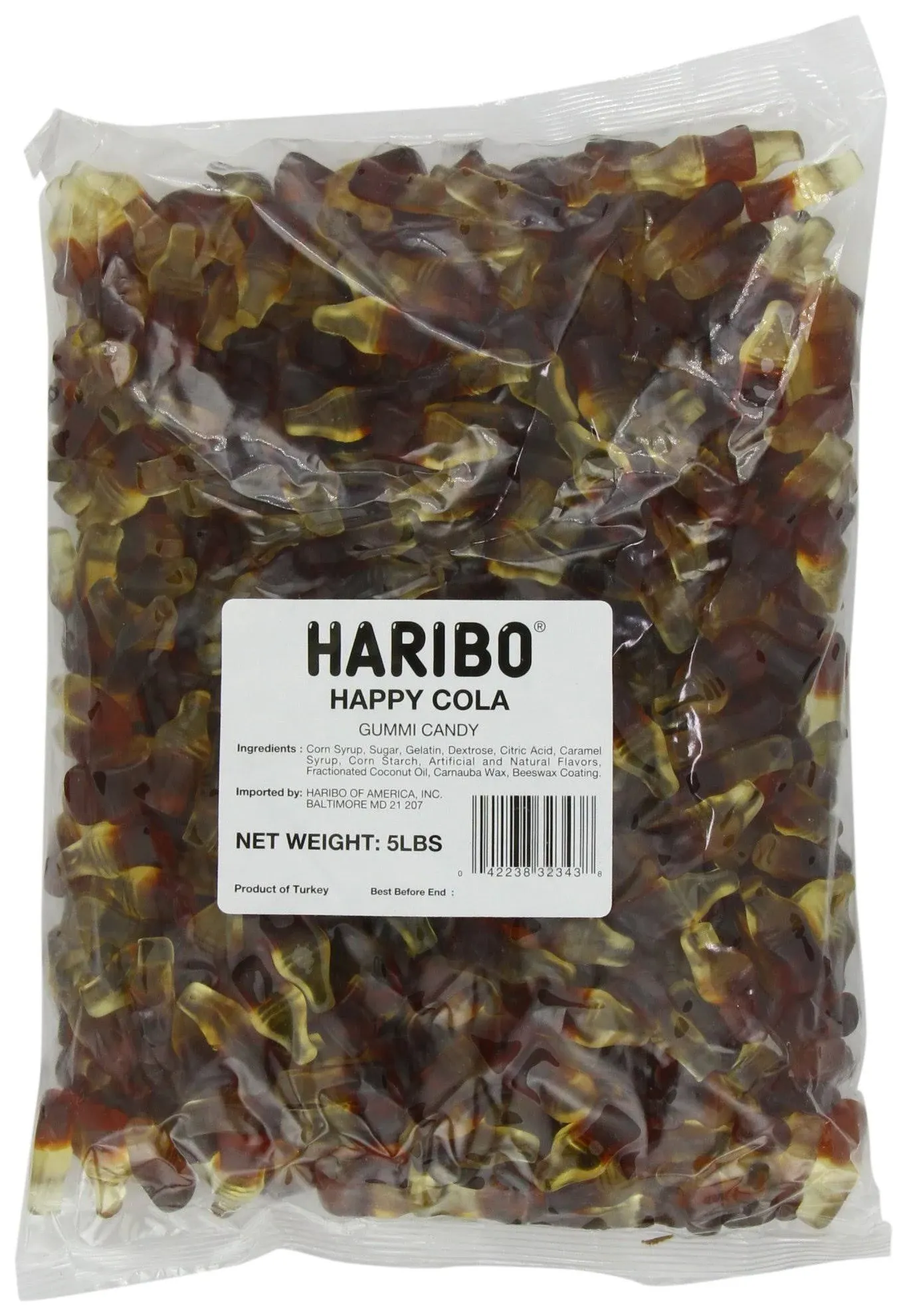 Haribo Gummi Candy, Happy-Cola, 5 Pound