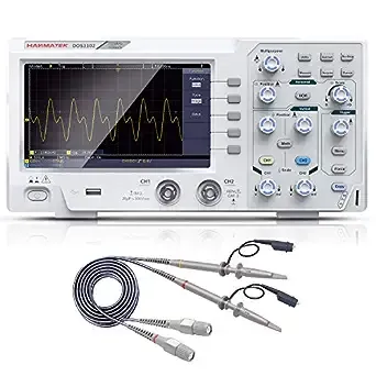 HANMATEK 110mhz Bandwidth DOS1102 Digital Oscilloscope with 2 Channels and Screen 7 inch / 18 cm, TFT-LCD Display, Portable Professional Oscilloscope Kit with 500 MS/s *2 Sampling Rate