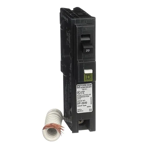 Square D Homeline 20-amp 1-Pole Combination Arc Fault Circuit BreakerSquare D Homeline 20-amp 1-Pole Combination Arc Fault Circuit Breaker