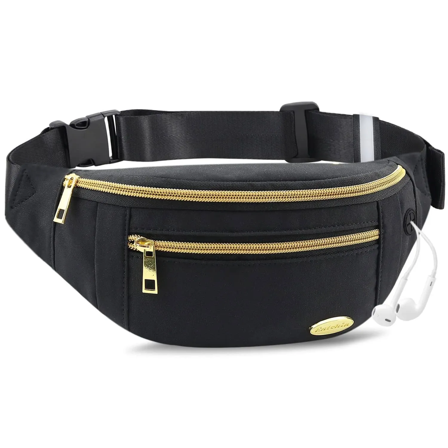 Entchin Fanny Pack for Women Water Resistant Waist Pack Faster Buckle Crossbody Bags for Hiking Traveling Cycling, Women's, Size: Large, Black