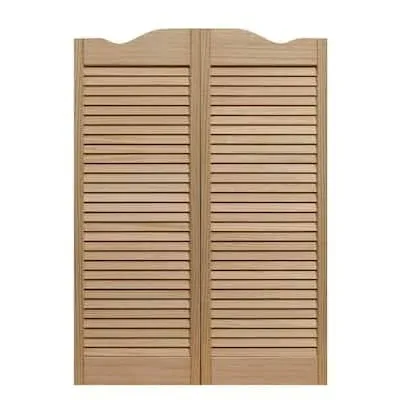 Pinecroft 32 in. x 42 in. Dixieland Louvered Unfinished Pine Wood Saloon Door 583242