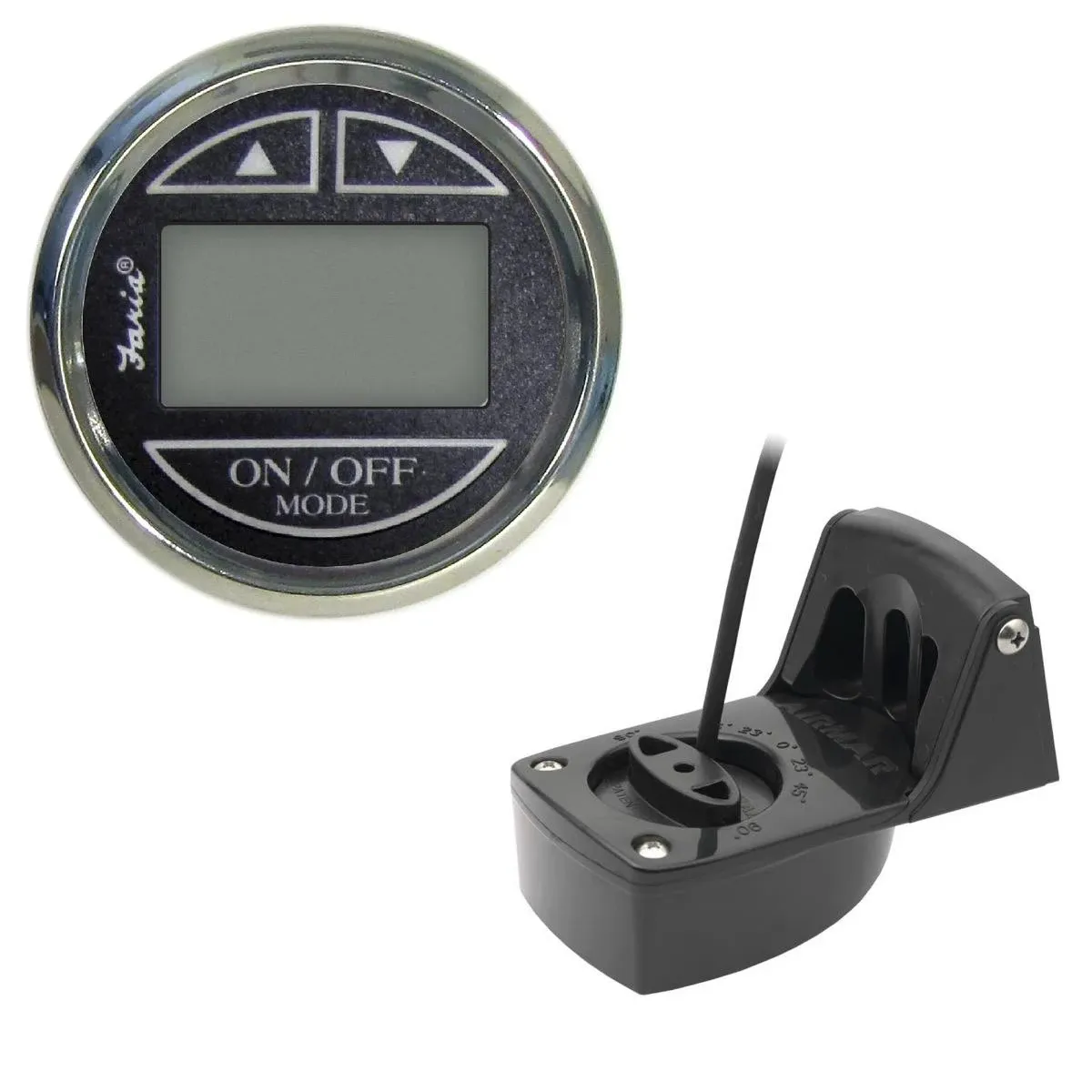 Faria Chesapeake Black 2" Depth Sounder w-Transom Mount Transducer