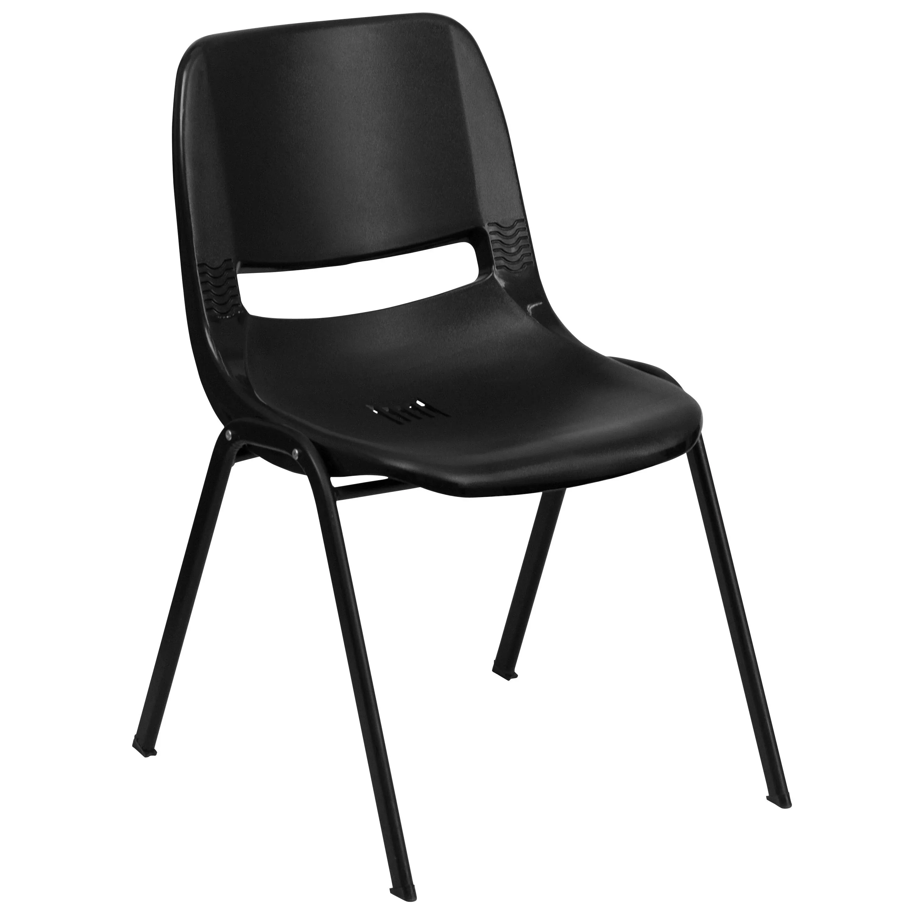 Flash Furniture Hercules Series 661 lb. Capacity Black Ergonomic Shell Stack Chair Frame