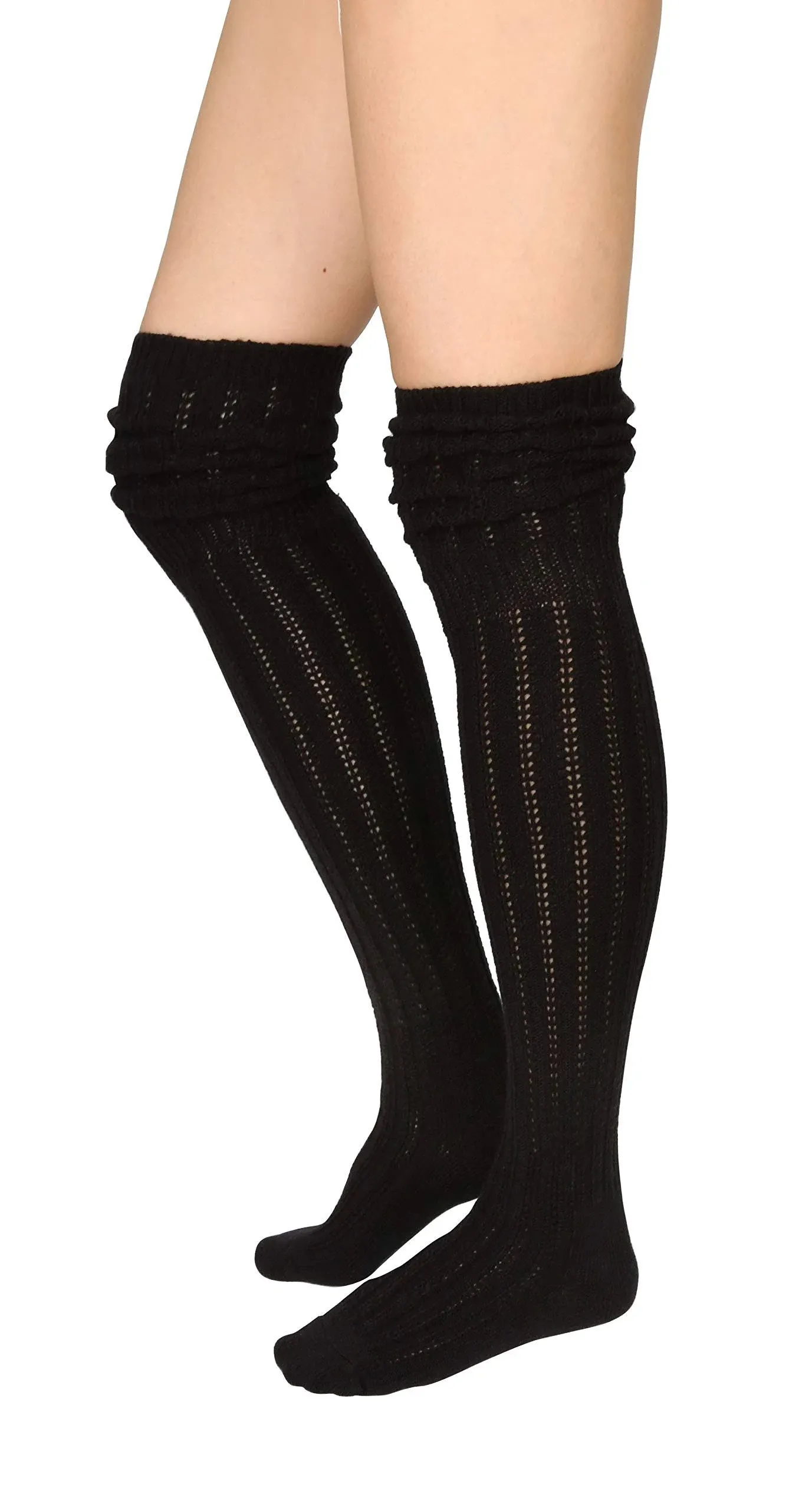 STYLEGAGA Winter Slouch Top Over The Knee High Knit Boot Socks