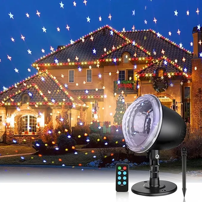 SOMKTN Christmas Halloween Star Projector Lights, Night Lights for Kids, Outdoor Waterproof Holiday Projector Lights with 4 Modes & Remote for Bedroom Party Wedding Landscape Halloween Decorations