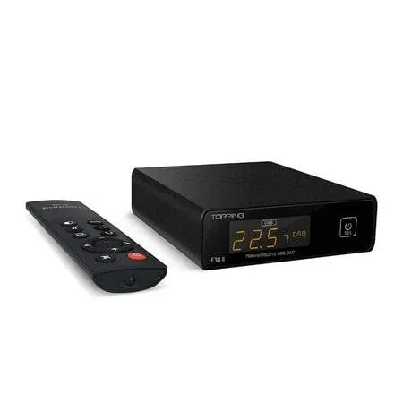 Topping E30 II DAC Preamp Audio Decoder- 2xAK4493S Hi-Res XMOS XU208 DAC 32Bit/768kHz DSD512 DSD Direct Mode for USB/Coax/Opt Inputs RCA HiFi Stereo Digital Audio Decoder(Black)