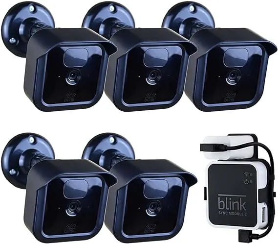 All New Blink Outdoor Camera Mount Bracket,5 Pack Full Weather Proof Housing/Mount with Blink Sync Module Outlet Mount for Blink Outdoor Cameras Security System(Blink Camera not Included)