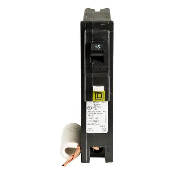 Schneider Electric Square D Ground Fault Interrupter Circuit Breaker,  15 A