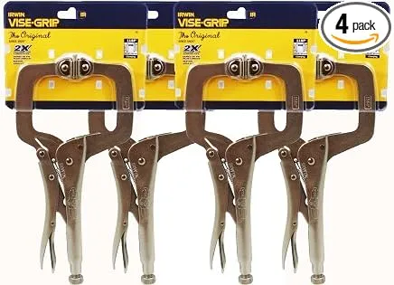 Irwin Vise-Grip 11sp(20) 11-inch Locking Clamp with Swivel Pads (4 Pack) by Irwin Tools