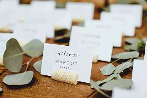 Cork Place Card Holder for your Wedding Events - Place Cards for Table Setting and Easy Identification of Guests - Beautify Your Events with these Table Card Holders